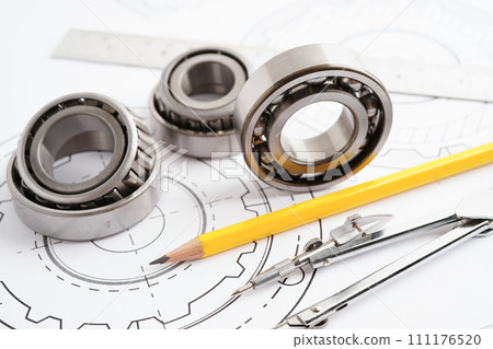 Engineering and precision tools with metal ball bering, mechanical industrial. Engineering and precision tools with metal ball bering, mechanical industrial. 111176520