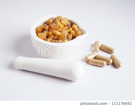 Frankincense or olibanum aromatic resin used in incense and perfumes. Frankincense or olibanum aromatic resin used in incense and perfumes. 111176692
