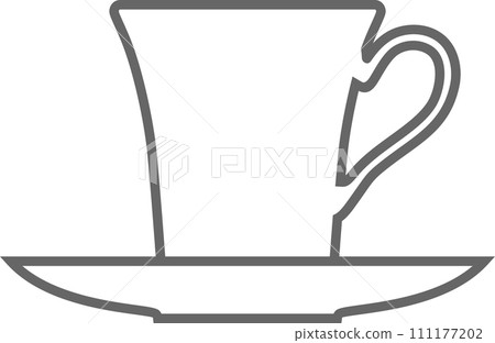 Tea Cup Outline Icon. Vector Illustration. 111177202