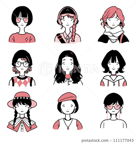 年輕女子圖標集 111177843