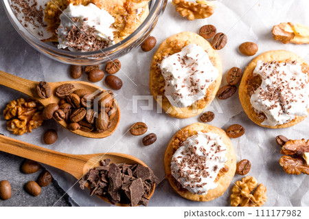 Nut cookies. Homemade shortbread cookies with meringue Nut cookies. Homemade shortbread cookies with meringue 111177982
