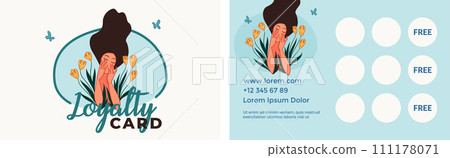 Loyalty card for regular clients of florist shop 111178071