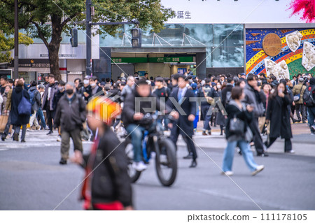 Japan's Tokyo cityscape February...Mas appear again in Shibuya, where there are zero cars...Dangerous driving increases...Cause of expansion...No need for cars/ventilation = 2 days 111178105