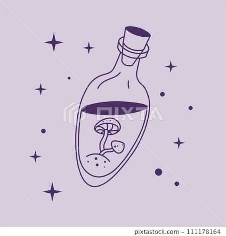 Witchcraft flask with elixir or poisonous beverage 111178164