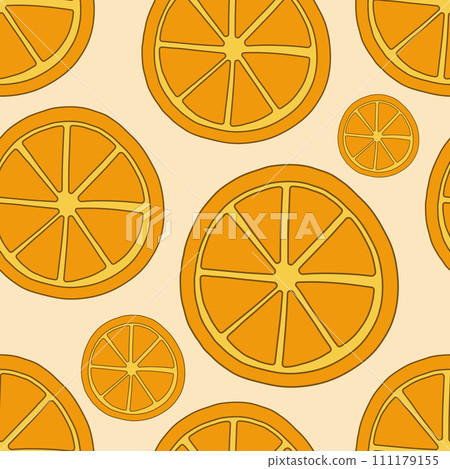 Tropical seamless pattern with oranges. Simple 111179155