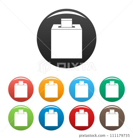 Election box icons set 9 color vector isolated on white for any design 111179735