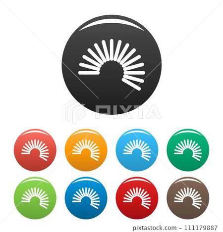 Flexible wire coil icons set 9 color vector isolated on white for any design 111179887