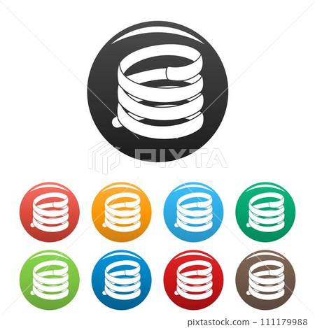 Industrial spring icons set 9 color vector isolated on white for any design 111179988