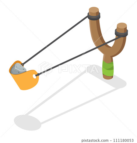 3D Isometric Flat Vector Set of Slingshot Animation Shots. Item 3 111180053