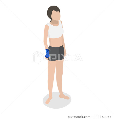 3D Isometric Flat Vector Illustration of Rehabilitation After Trauma. Item 5 111180057