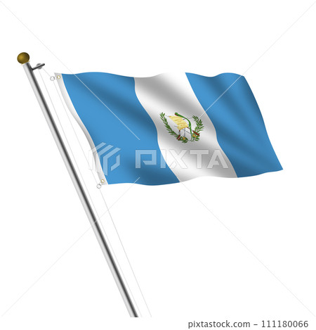 Guatemala Flagpole 3d illustration with clipping path 111180066