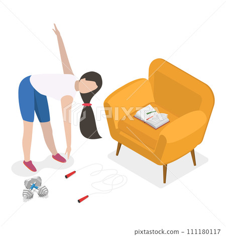 3D Isometric Flat Vector Illustration of Habits and Ritual Items. Item 5 3D Isometric Flat Vector Illustration of Habits and Ritual Items. Item 5 111180117
