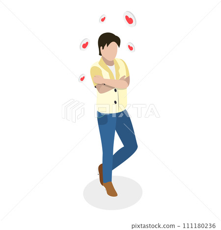 3D Isometric Flat Vector Illustration of Selflove. Item 2 111180236