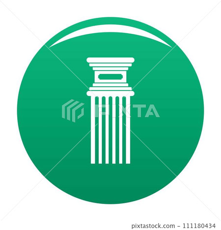 Antique column icon. Simple illustration of antique column vector icon for any design green Antique column icon. Simple illustration of antique column vector icon for any design green 111180434
