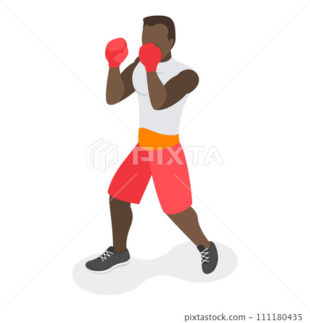 3D Isometric Flat Vector Set of Martial Art Characters. Item 3 3D Isometric Flat Vector Set of Martial Art Characters. Item 3 111180435