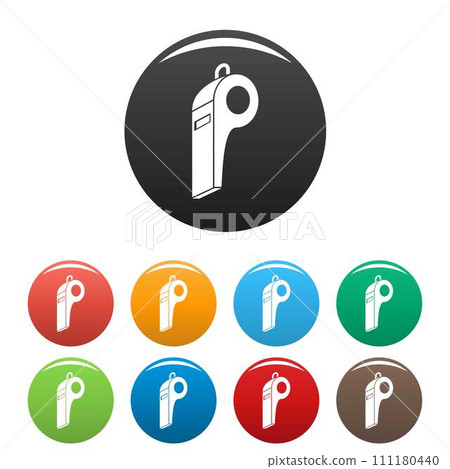Loud whistle icons set 9 color vector isolated on white for any design Loud whistle icons set 9 color vector isolated on white for any design 111180440