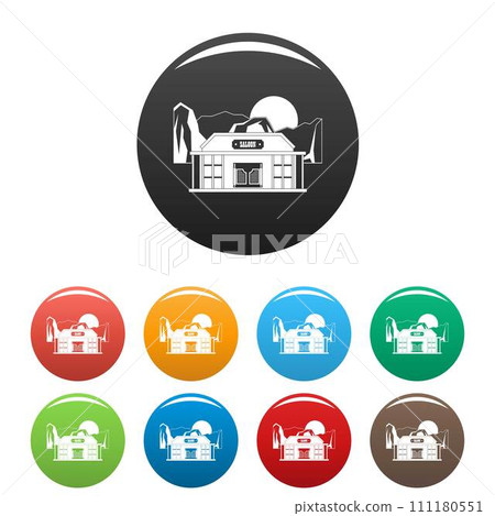 Bar saloon icons set 9 color vector isolated on white for any design 111180551