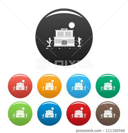 Desert saloon icons set 9 color vector isolated on white for any design Desert saloon icons set 9 color vector isolated on white for any design 111180566