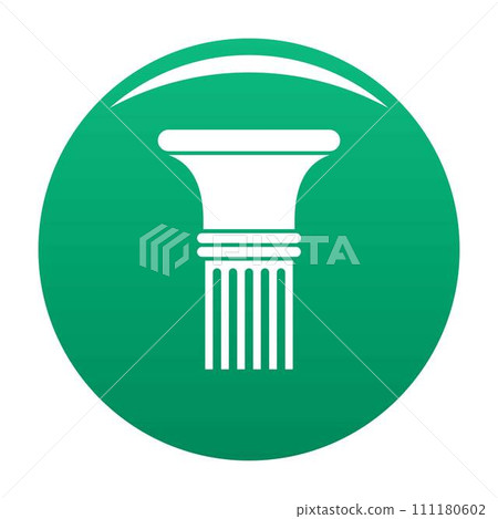 Fluted column icon. Simple illustration of fluted column vector icon for any design green Fluted column icon. Simple illustration of fluted column vector icon for any design green 111180602