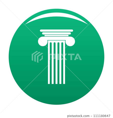 Polyhedral column icon. Simple illustration of polyhedral column vector icon for any design green Polyhedral column icon. Simple illustration of polyhedral column vector icon for any design green 111180647