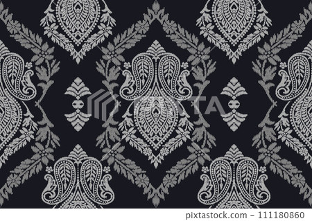 Floral vintage seamless pattern for retro wallpapers. Enchanted Vintage Flowers. Arts and Crafts movement inspired. Design for wrapping paper, wallpaper, fabrics and fashion clothes. Ikat pattern. Floral vintage seamless pattern for retro wallpapers. Enchanted Vintage Flowers. Arts and Crafts movement inspired. Design for wrapping paper, wallpaper, fabrics and fashion clothes. Ikat pattern. 111180860