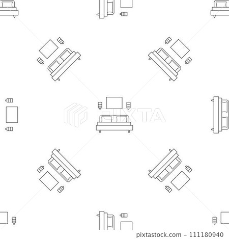 Sleeping room bed pattern seamless vector repeat geometric for any web design 111180940