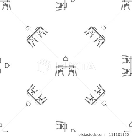 Table and chairs pattern seamless vector repeat geometric for any web design 111181160