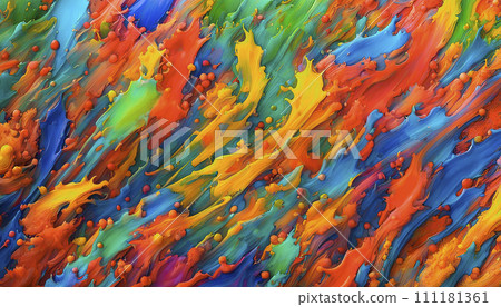 Colorful rainbow holi paint color powder explosion isolated white wide panoramic background 111181361