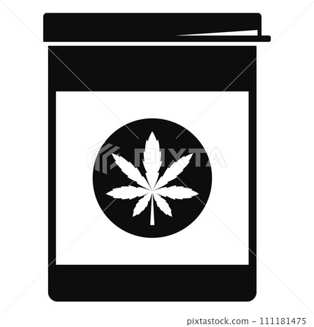 Marijuana pill box icon. Simple illustration of marijuana pill box vector icon for web design isolated on white background Marijuana pill box icon. Simple illustration of marijuana pill box vector icon for web design isolated on white background 111181475