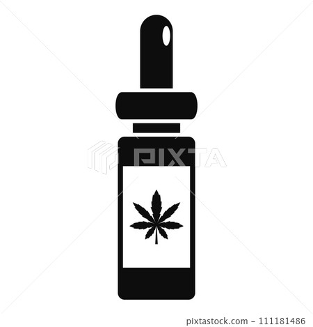 Marijuana medical drop icon. Simple illustration of marijuana medical drop vector icon for web design isolated on white background 111181486