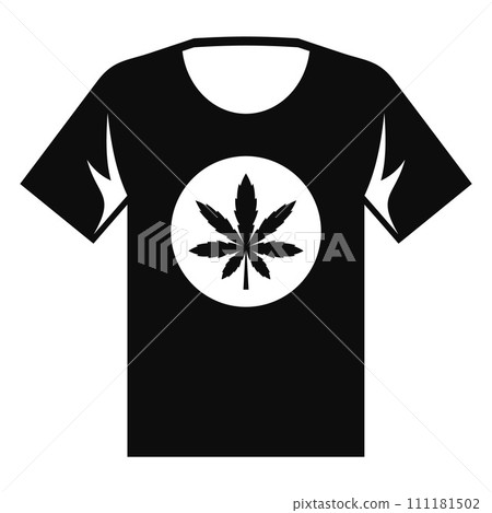 Cannabis tshirt icon. Simple illustration of cannabis tshirt vector icon for web design isolated on white background Cannabis tshirt icon. Simple illustration of cannabis tshirt vector icon for web design isolated on white background 111181502