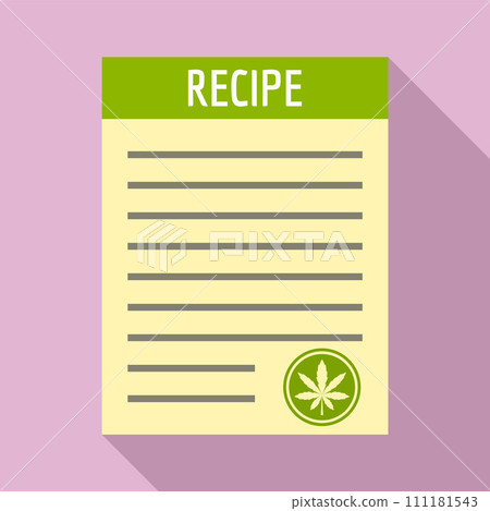 Recipe marijuana paper icon. Flat illustration of recipe marijuana paper vector icon for web design 111181543