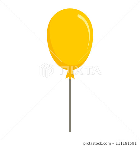 Kid yellow balloon icon. Flat illustration of kid yellow balloon vector icon for web design 111181591