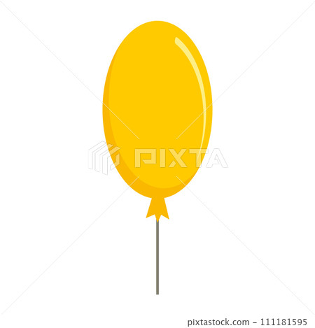 Yellow balloon icon. Flat illustration of yellow balloon vector icon for web design 111181595