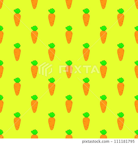 Carrot seamless pattern on the yellow background 111181795