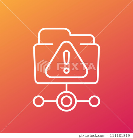 ftp warning or error line icon, vector ftp warning or error line icon, vector 111181819