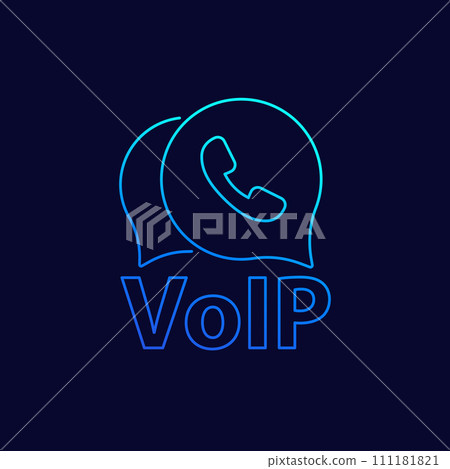 Voip telephony thin line icon, vector 111181821