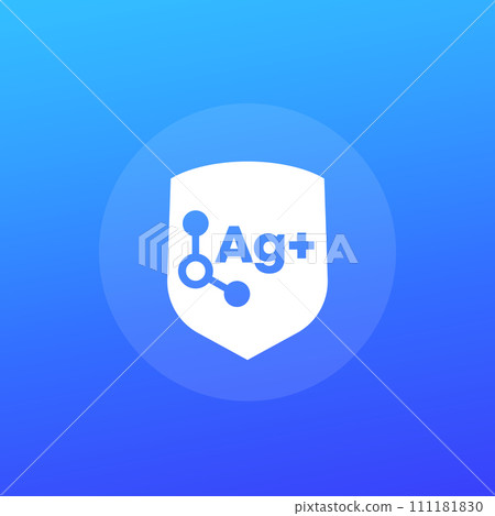 Silver ions, antibacterial protection vector icon 111181830