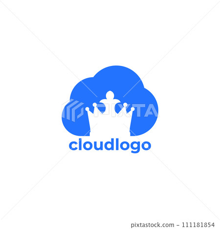 cloud and crown logo on white cloud and crown logo on white 111181854