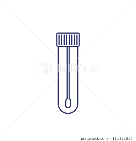 Nasal swab test line icon Nasal swab test line icon 111181855