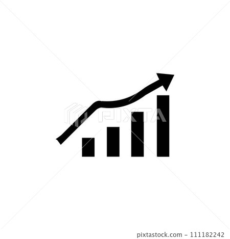 Profit growing icon. Isolated vector icon. Progress bar. Growing graph icon graph sign. Chart increase profit. Growth success arrow icon. Profit growing icon. Isolated vector icon. Progress bar. Growing graph icon graph sign. Chart increase profit. Growth success arrow icon. 111182242