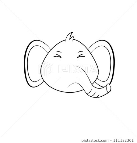 Cute cartoon elephant vector illustration, Vector illustration of an elephant, character cute cheerful elephant Cute cartoon elephant vector illustration, Vector illustration of an elephant, character cute cheerful elephant 111182301
