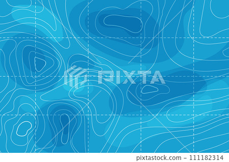 Topographic map with contour line grid water ocean, sea relief, depth. Nautical, cartography abstract area Topographic map with contour line grid water ocean, sea relief, depth. Nautical, cartography abstract area 111182314
