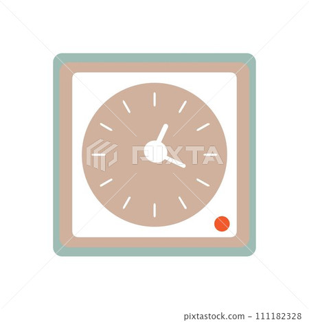 Clock flat style, Clock icon watches vector illustration. Alarm clock icon. Flat design style. Simple icon on white backround, Web site page and mobile app design element 111182328
