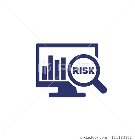 risk assessment icon on white 111183192