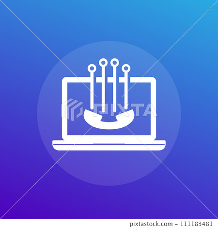 Voip phone call icon, vector 111183481