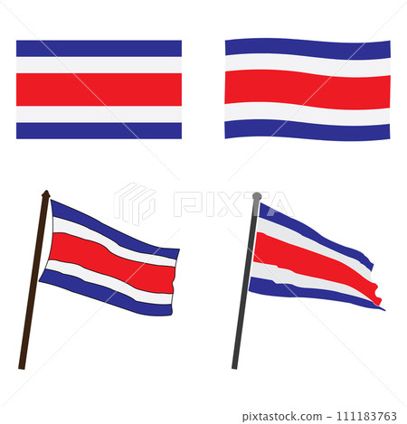 Costa Rican flag icon 111183763