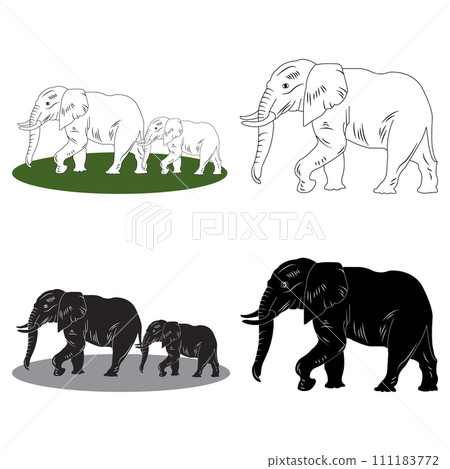 Elephant icon 111183772