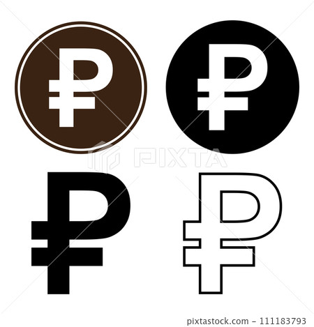 Russian Ruble currency icon Russian Ruble currency icon 111183793