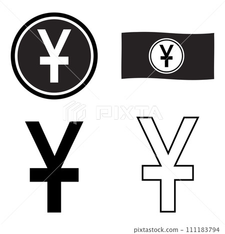 Chinese yuan currency icon 111183794
